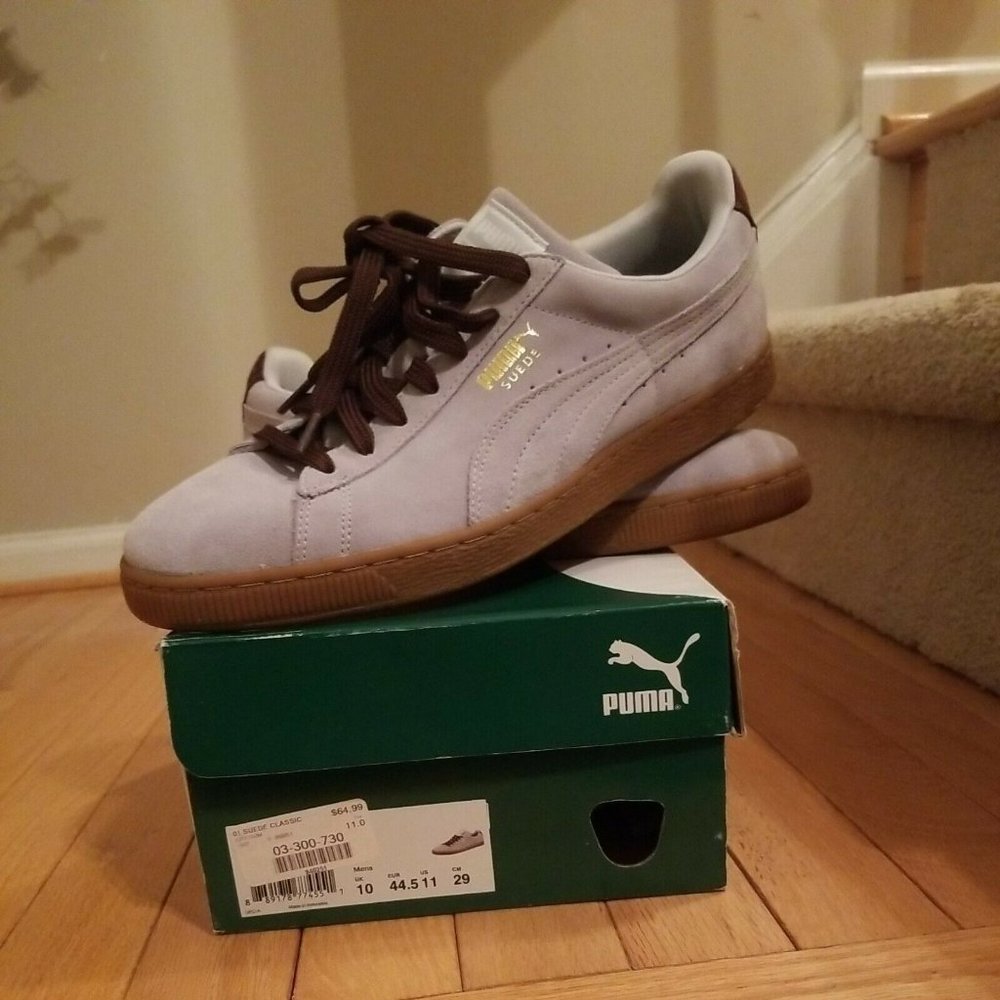 Vintage Puma 01 Suede Classic Grey/Gum Size 11. New in Original Box